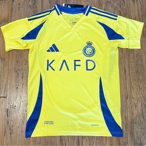 ADULT Cristiano Ronaldo Soccer Jersey Yellow Al Nassr Medium - Ships Today